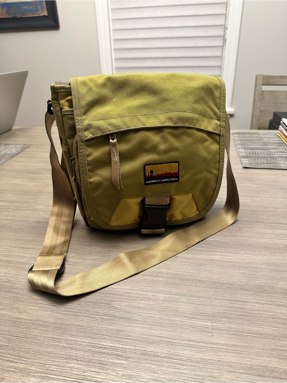 Brooklyn Industries Olive Green Canvas Messenger Bag